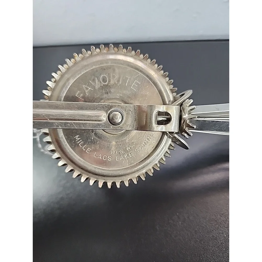 Antique Vintage‎ Favorite Stainless Steel Hand Mixer Metal with Wooden Handle